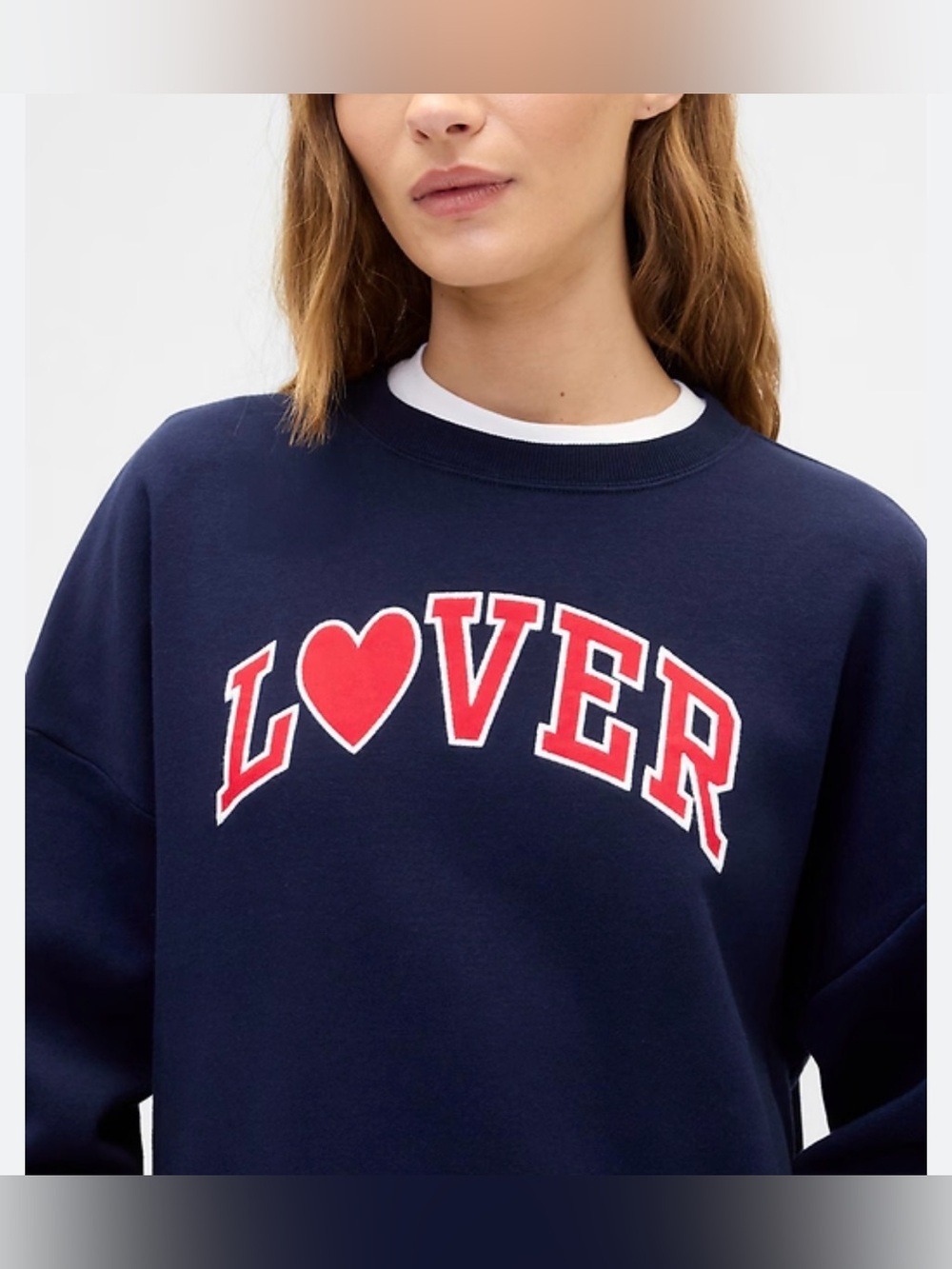 Gap Relaxed Holiday Sweatshirt Hearts Love Festival Beach Cozy Fourth Of July